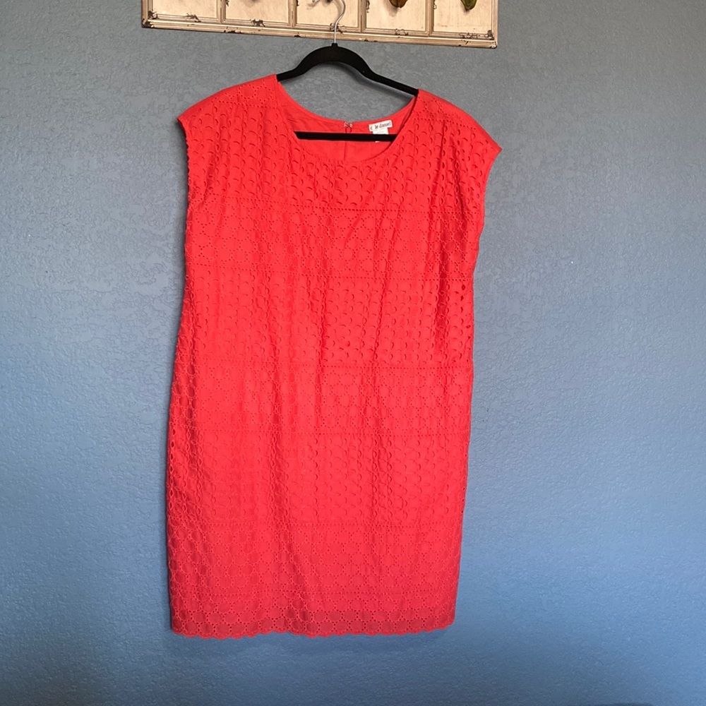 Cole Daniel orange eyelet dress with zipper